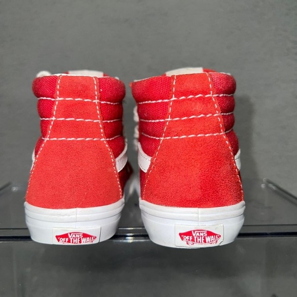 Vans Sk8-Hi Sneakers Toddler Size 7 Racing Red True White High Top Lace Up Shoes - Picture 4 of 7